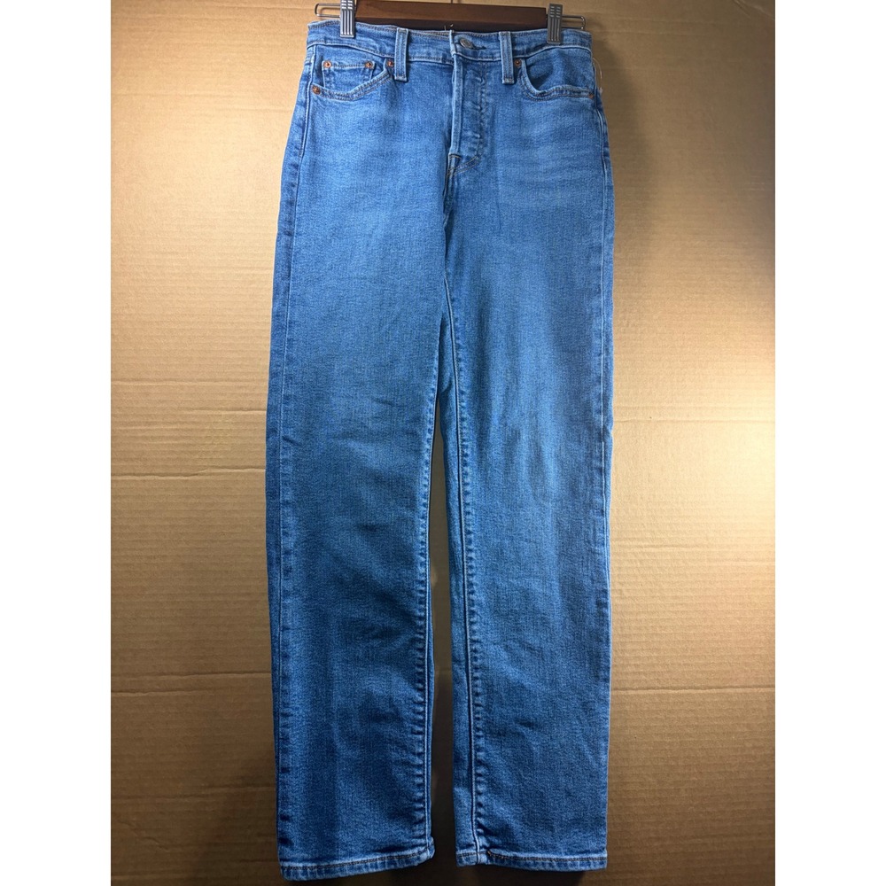 Levi's Wedgie Straight Jeans‎ Womens Size 26 Blue High Rise Button Fly Denim